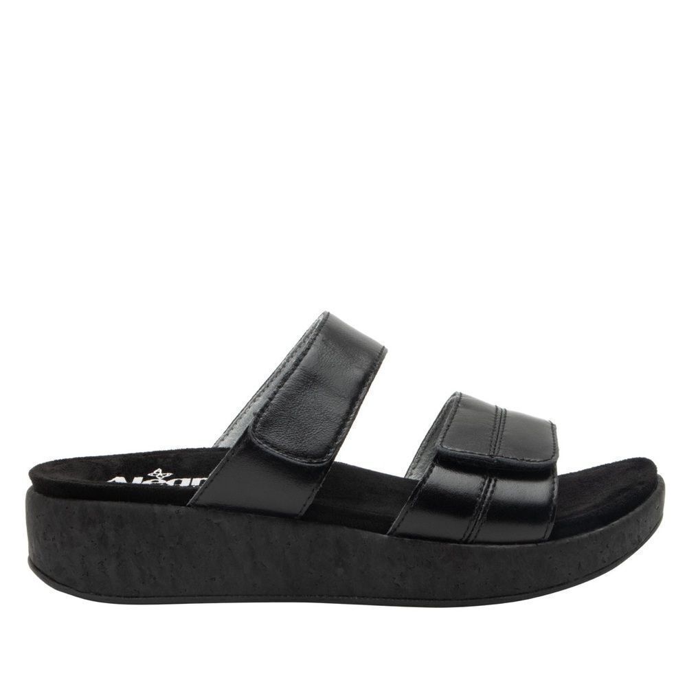 Alegria Mena Black Sandal Leather Sandal Size 7 - Picture 12 of 12